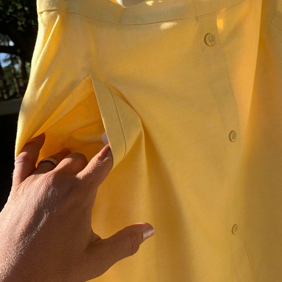 Vivian Chan yellow A-line cotton skirt size M - Picture 6 of 12